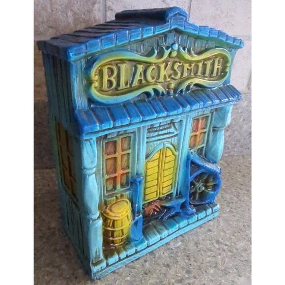 Vintage Ceramic Bank Old West Saloon Door Black Smith Shop ~ Made in Japan Nanco - Picture 2 of 10